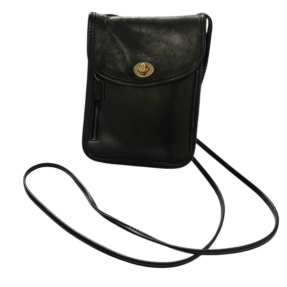 Vintage Coach Tourist Pouch Passport Hipster Crossbody #6908 – Black Leather - Picture 8 of 11